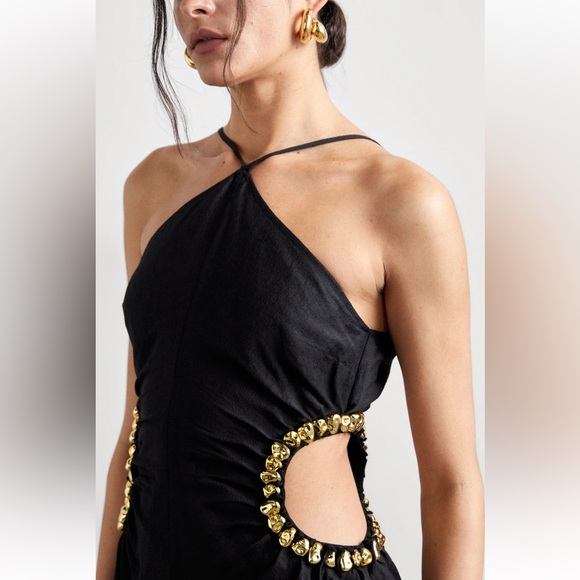 CULT GAIA SILVIA DRESS Black/Gold - Picture 5 of 15